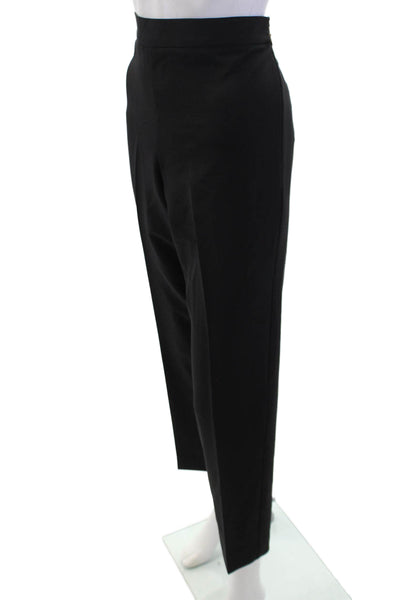 Donna Karan Women's Hook Closure Straight Leg Dress Pants Black Size 12