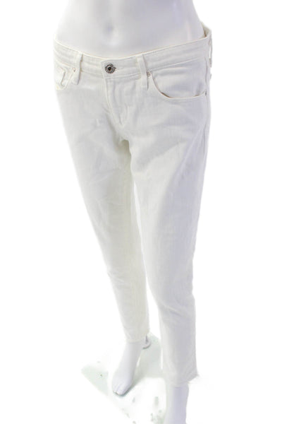 AG Adriano Goldschmied Womens White Skinny Ankle Jeans Low Rise Size 27