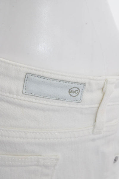 AG Adriano Goldschmied Womens White Skinny Ankle Jeans Low Rise Size 27