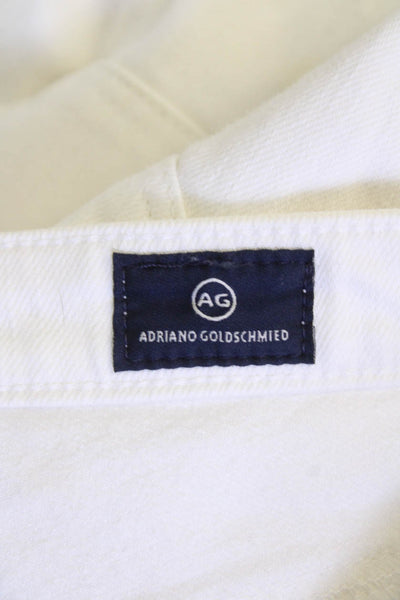 AG Adriano Goldschmied Womens White Skinny Ankle Jeans Low Rise Size 27