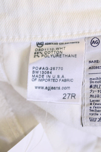 AG Adriano Goldschmied Womens White Skinny Ankle Jeans Low Rise Size 27