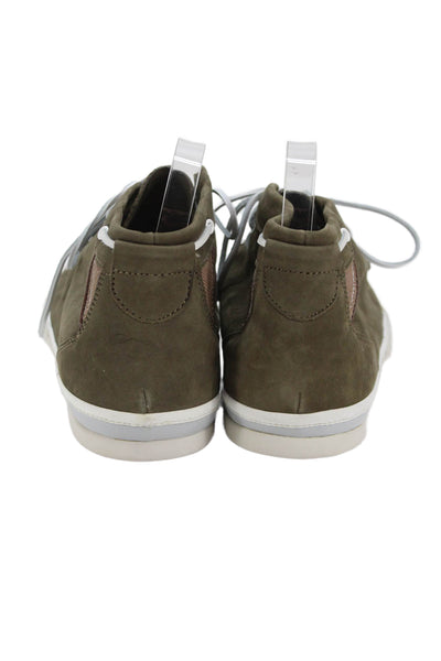 Calvin Klein Mens Nubuck Leather Lace Up Chukka Boots Olive Size 12