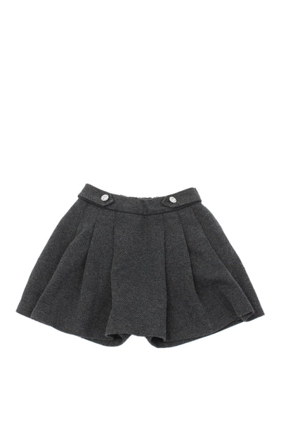 Zara Girls Pleated Rhinestone Knit Short Skirt Gray Size 09