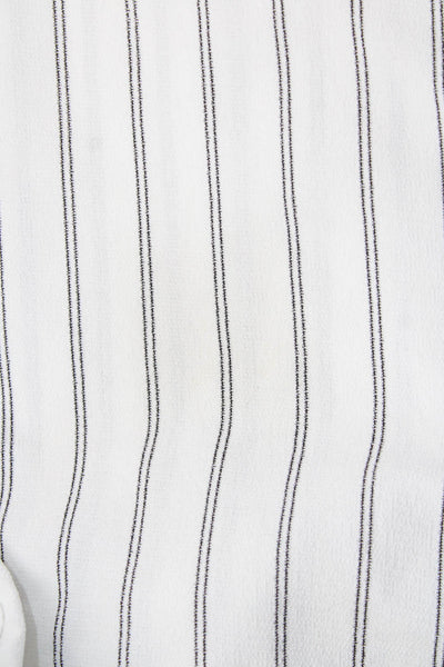Zara Girls Elastic Waistband Striped Wide Leg Pants White Size 08