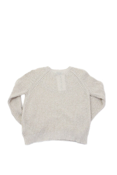 Mayoral Girls Cotton Round Neck Long Sleeve Sweater Cream Size 08