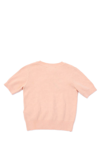 Zara Girls Short Sleeve Round Neck Knit Top Orange Size 8-9