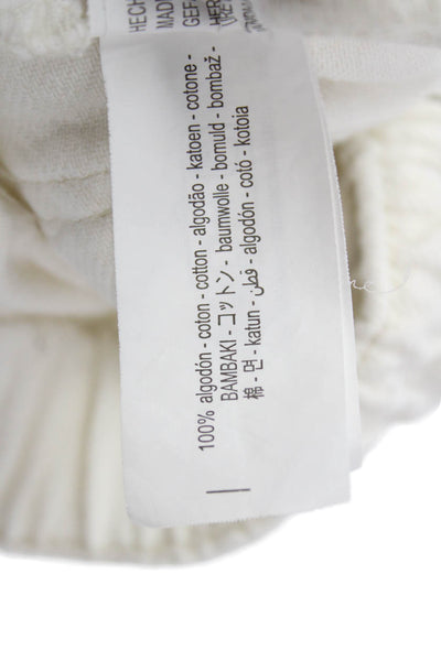 Zara Girls Cotton Zip Button Wide Leg Pants Cream Size 08