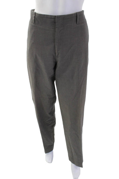 Paul Smith Womens Textured Lined Zip Straight Leg Pants Brown Size EUR 36