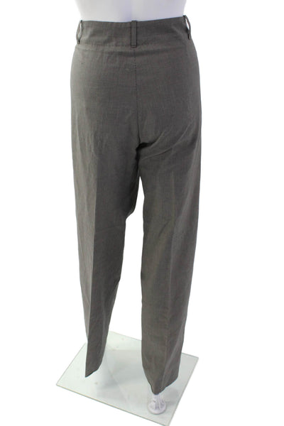 Paul Smith Womens Textured Lined Zip Straight Leg Pants Brown Size EUR 36