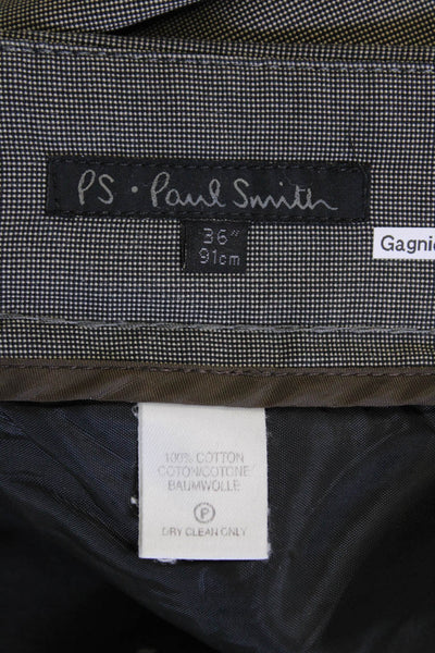 Paul Smith Womens Textured Lined Zip Straight Leg Pants Brown Size EUR 36