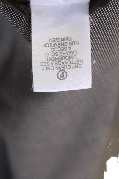 Paul Smith Womens Textured Lined Zip Straight Leg Pants Brown Size EUR 36