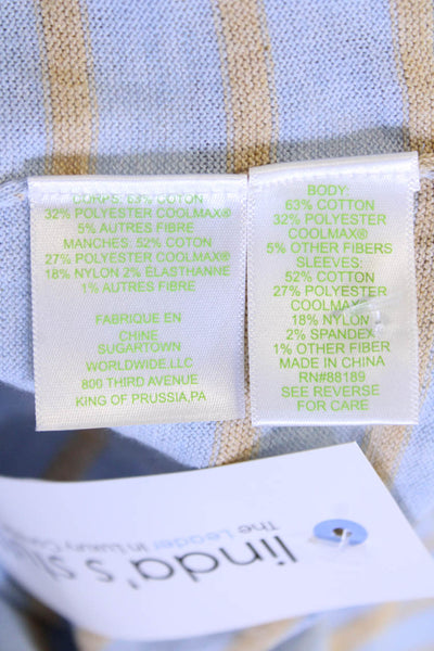 Lilly Pulitzer Womens Striped Cobo Sweater Heather Crew Blue Gold Size Medium
