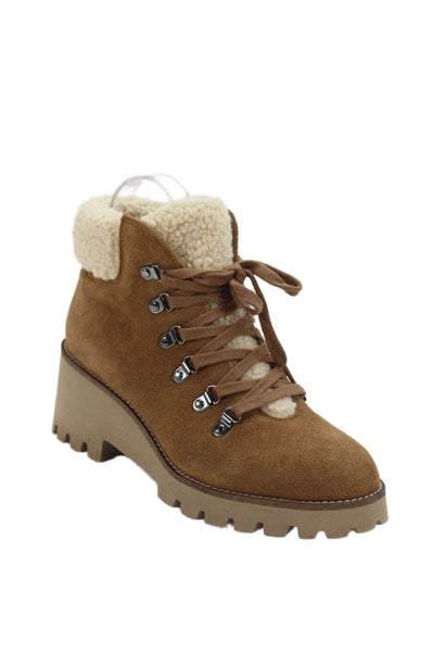 Blondo Womens Suede Lace Up Waterproof Ankle Boots Brown Size 7.5 Medium