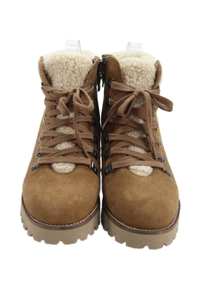 Blondo Womens Suede Lace Up Waterproof Ankle Boots Brown Size 7.5 Medium