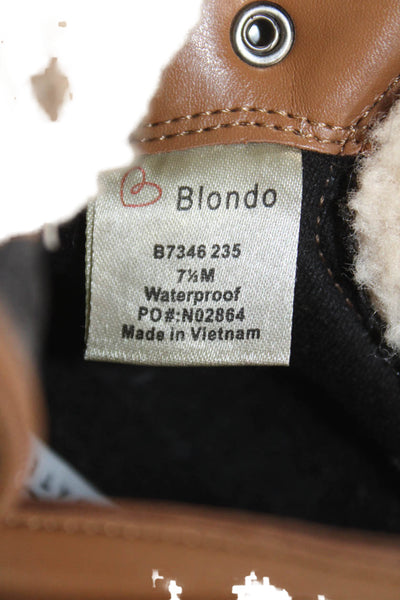 Blondo Womens Suede Lace Up Waterproof Ankle Boots Brown Size 7.5 Medium