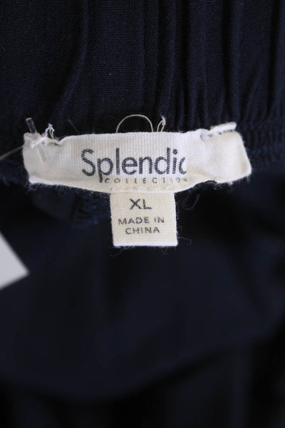 Splendid Womens Drawstring Wide Leg Casual Pants Navy Size XL