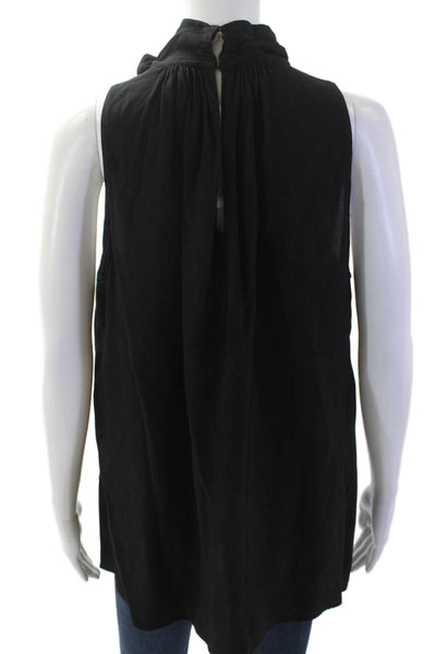 Ann Taylor Womens Scoop Neck Sleeveless Tank Blouse Black Size M