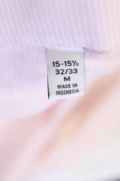 Calvin Klein Mens Long Sleeve Button Up Collar Shirt Pink Size M