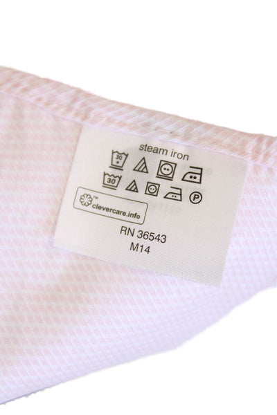 Calvin Klein Mens Long Sleeve Button Up Collar Shirt Pink Size M