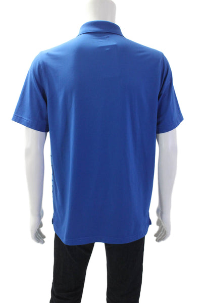 Vineyard Vines Mens Short Sleeve V-neck Stripe Polo Top Blue Size M