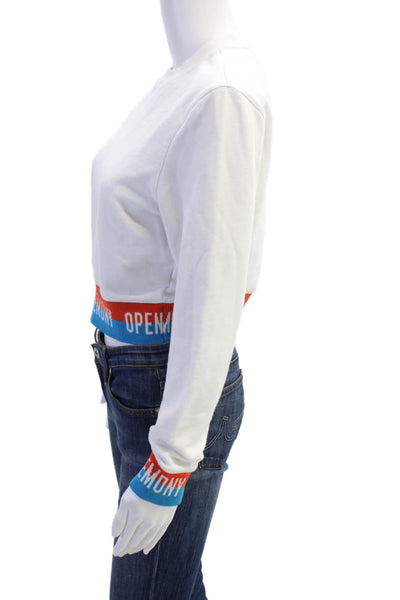 Opening Ceremony Womens Cotton Crew Neck Sweatshirt Top White Size S