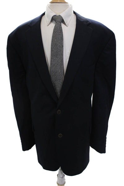 Joseph & Feiss Mens Two Button Blazer Jacket Navy Blue Wool Size 54 Regular