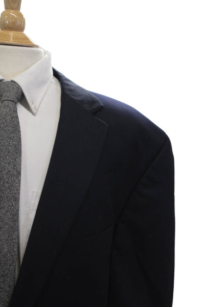 Joseph & Feiss Mens Two Button Blazer Jacket Navy Blue Wool Size 54 Regular