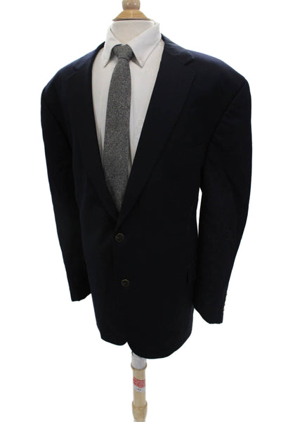 Joseph & Feiss Mens Two Button Blazer Jacket Navy Blue Wool Size 54 Regular