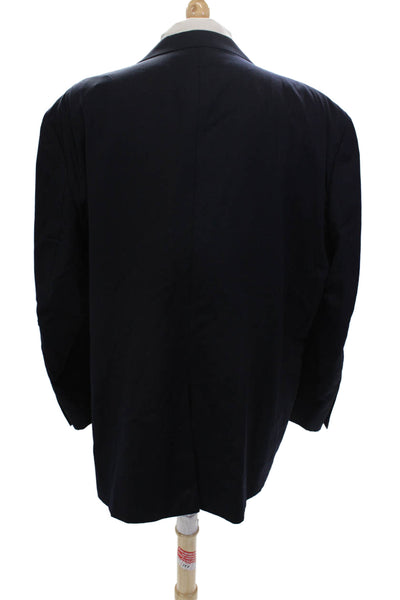 Joseph & Feiss Mens Two Button Blazer Jacket Navy Blue Wool Size 54 Regular