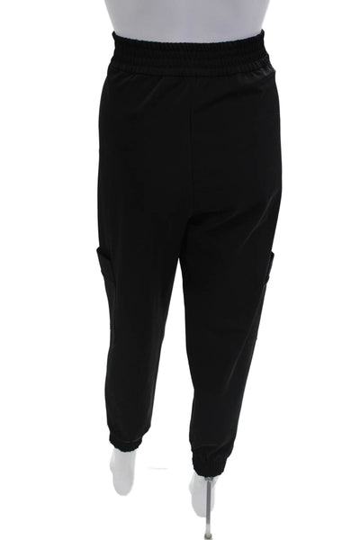 Zara Women's Elastic Waist Tapered Leg Cargo Jogger Pants Black Size XS