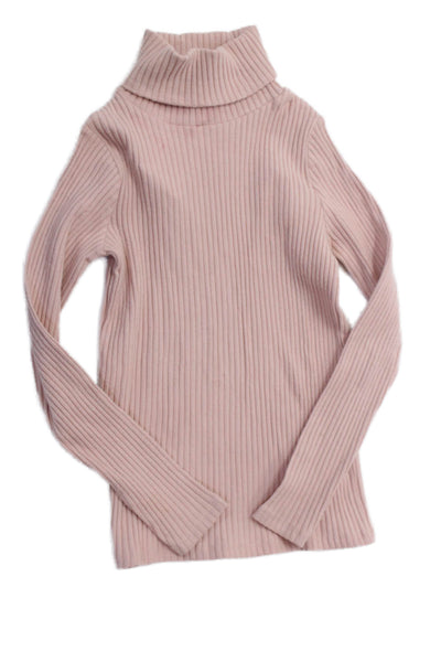 Zara Girls Turtle Long Sleeves Ribbed Pullover Sweater Pink Size 9