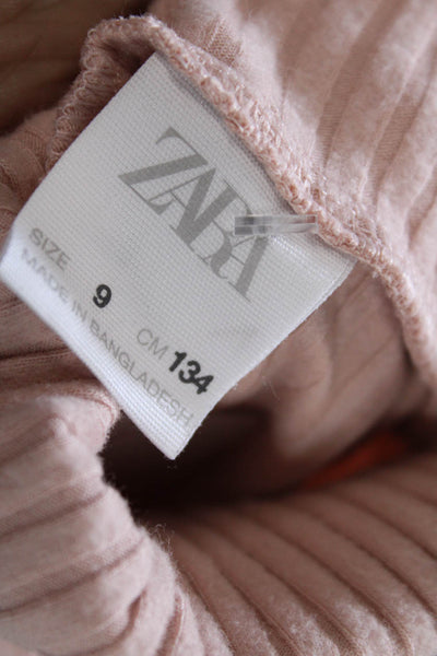 Zara Girls Turtle Long Sleeves Ribbed Pullover Sweater Pink Size 9