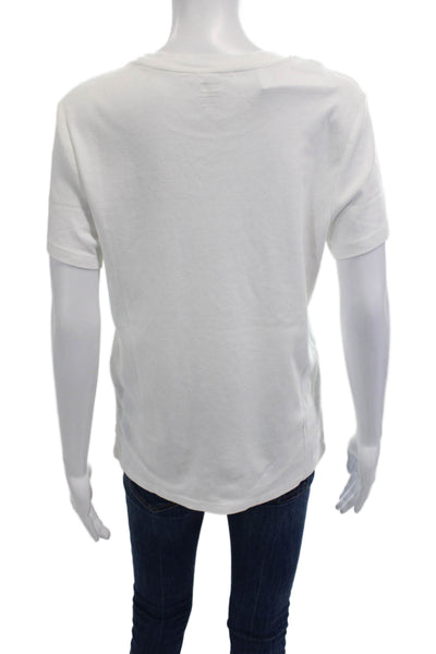 Levis Womens Basic White Cotton Short Sleeve T-Shirt Size XL