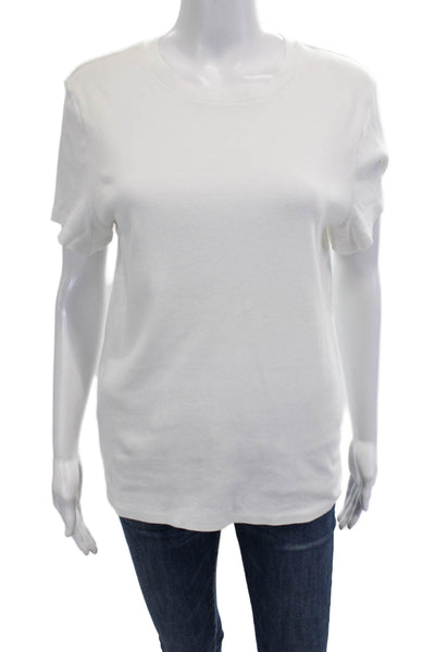 Levis Women White Basic T-Shirt 100% Cotton Crew Neck Short Sleeve Size XL