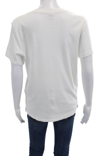 Levis Women White Basic T-Shirt 100% Cotton Crew Neck Short Sleeve Size XL