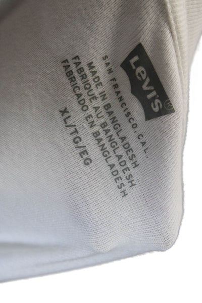 Levis Women White Basic T-Shirt 100% Cotton Crew Neck Short Sleeve Size XL