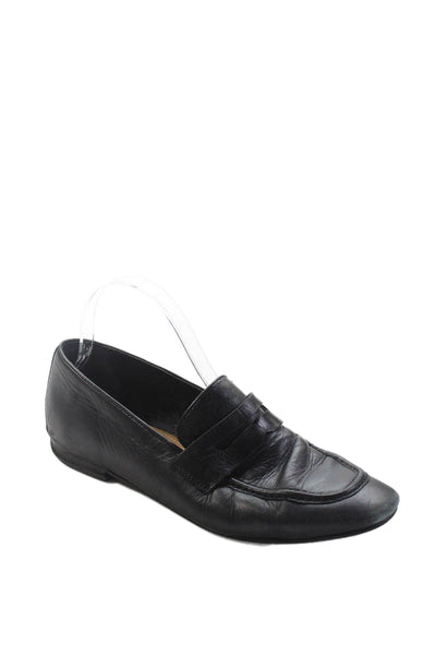 Jonak Womens Leather Loafers Black Size 8.5