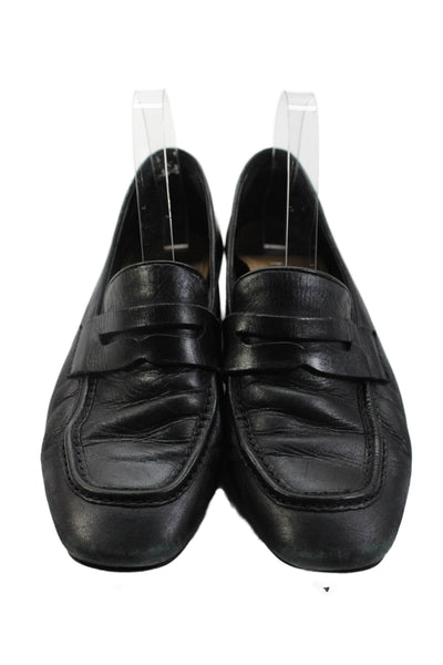Jonak Womens Leather Loafers Black Size 8.5