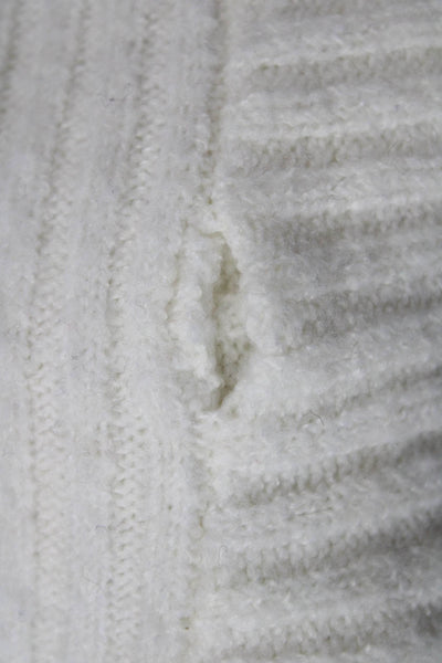 Zara Girls Long Sleeve Round Neck Crop Knit Sweater White Size 6-7Y