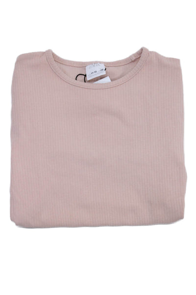 Zara Girls Long Sleeve Round Neck Knit Casual Top Pink Size 11-12Y