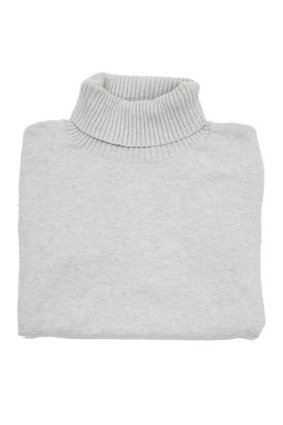 Mayoral Girls Turtleneck Long Sleeve Rib Knit Top Gray Size 07