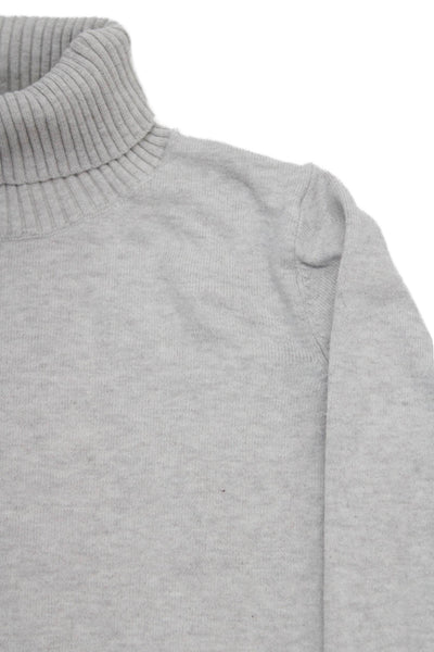 Mayoral Girls Turtleneck Long Sleeve Rib Knit Top Gray Size 07