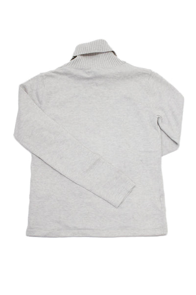 Mayoral Girls Turtleneck Long Sleeve Rib Knit Top Gray Size 07