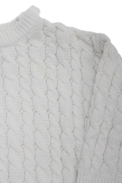 Zara Girls Round Neck Long Sleeve Knit Sweater Cream Size 6-7Y