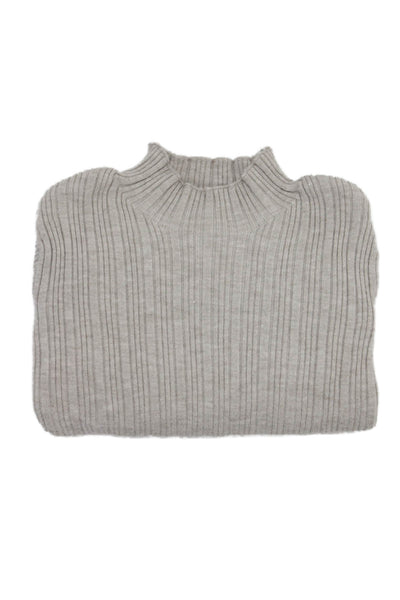 Zara Girls Long Sleeve Mock Neck Rib Knit Top Nude Size 8-9Y