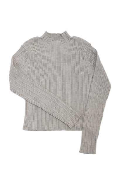 Zara Girls Long Sleeve Mock Neck Rib Knit Top Nude Size 8-9Y