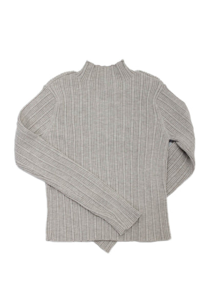 Zara Girls Long Sleeve Mock Neck Rib Knit Top Nude Size 8-9Y