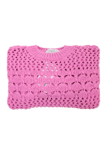 Zara Girls Long Sleeve Round Neck Knit Sweater Pink Size 9-10Y