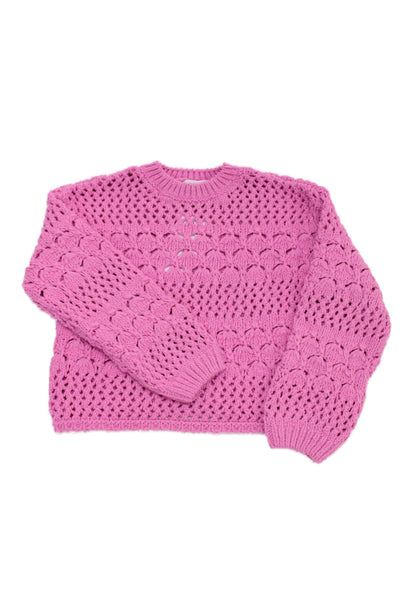Zara Girls Long Sleeve Round Neck Knit Sweater Pink Size 9-10Y