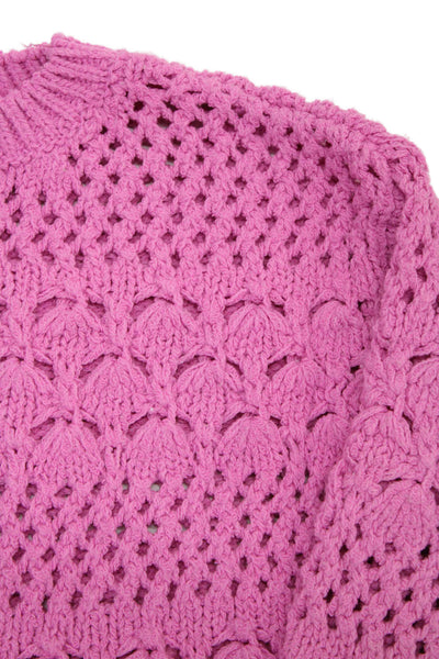 Zara Girls Long Sleeve Round Neck Knit Sweater Pink Size 9-10Y